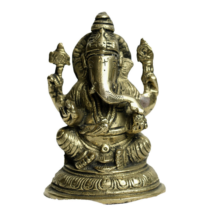 Lord Ganesha brass idol, Brass Statue of Lord Ganesha, Lord Ganesha Brass Murti