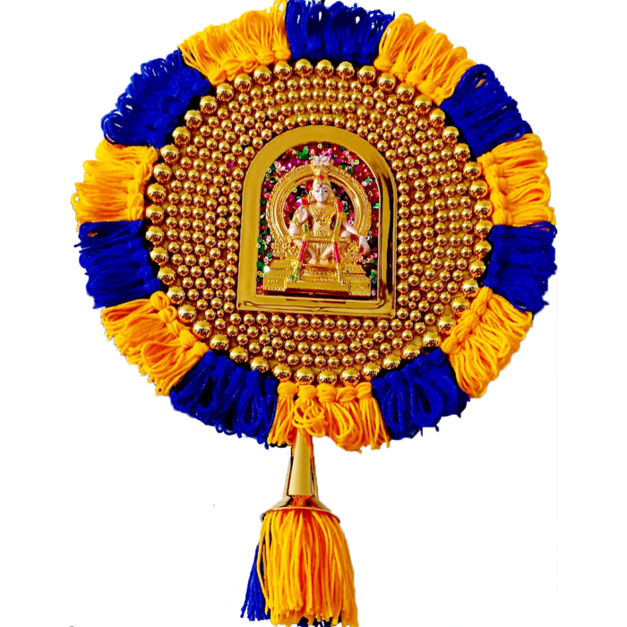 Handmade Round Wall Hanging Nettipattam with Lord Ayyappa 1.5 Feet